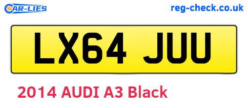 LX64JUU are the vehicle registration plates.