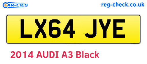LX64JYE are the vehicle registration plates.