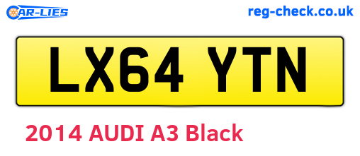 LX64YTN are the vehicle registration plates.