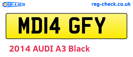 MD14GFY are the vehicle registration plates.