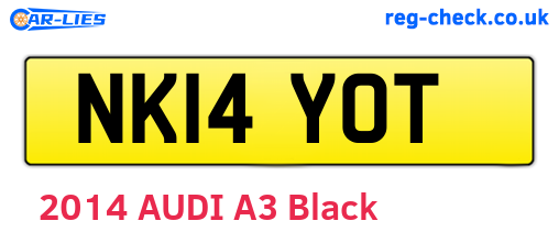 NK14YOT are the vehicle registration plates.