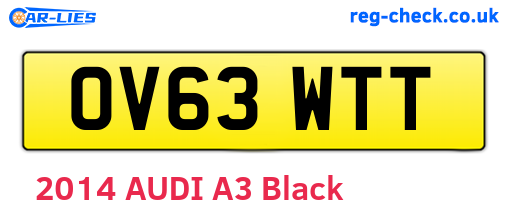 OV63WTT are the vehicle registration plates.