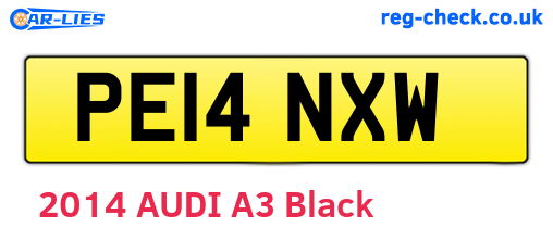 PE14NXW are the vehicle registration plates.