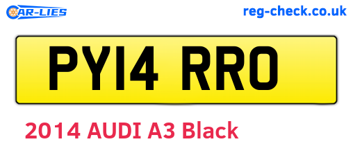 PY14RRO are the vehicle registration plates.
