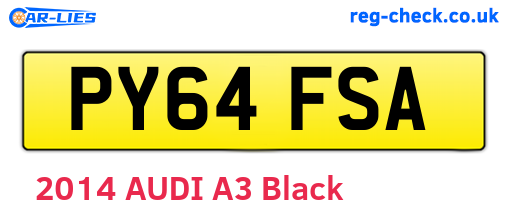 PY64FSA are the vehicle registration plates.