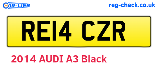 RE14CZR are the vehicle registration plates.