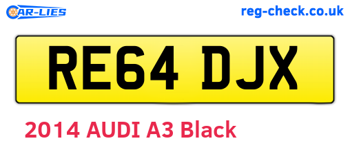 RE64DJX are the vehicle registration plates.