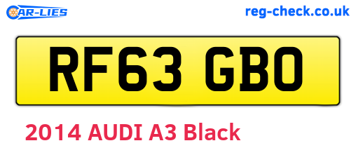RF63GBO are the vehicle registration plates.