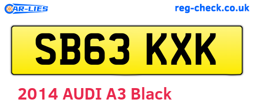 SB63KXK are the vehicle registration plates.