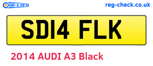 SD14FLK are the vehicle registration plates.