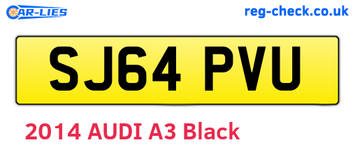 SJ64PVU are the vehicle registration plates.