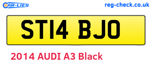 ST14BJO are the vehicle registration plates.
