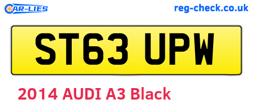 ST63UPW are the vehicle registration plates.