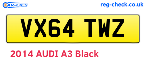 VX64TWZ are the vehicle registration plates.