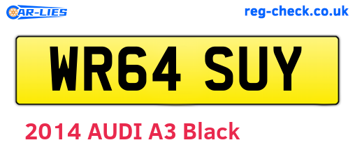 WR64SUY are the vehicle registration plates.