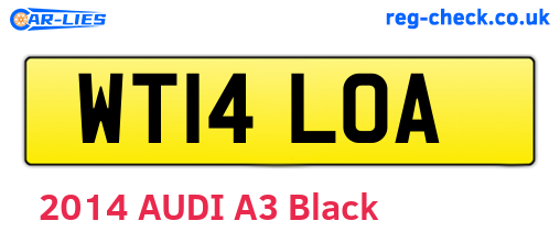 WT14LOA are the vehicle registration plates.