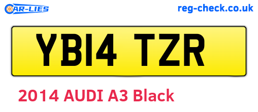 YB14TZR are the vehicle registration plates.