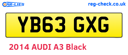 YB63GXG are the vehicle registration plates.