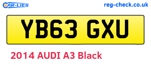 YB63GXU are the vehicle registration plates.