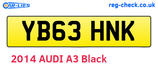 YB63HNK are the vehicle registration plates.
