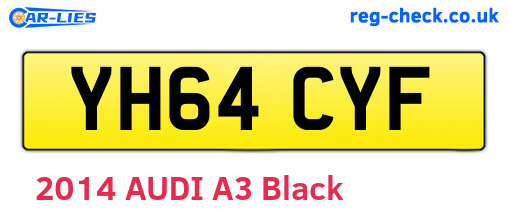 YH64CYF are the vehicle registration plates.