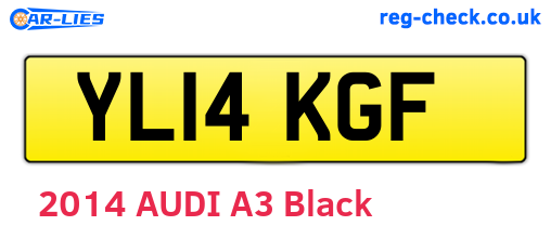 YL14KGF are the vehicle registration plates.
