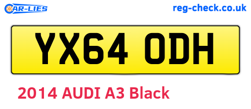 YX64ODH are the vehicle registration plates.