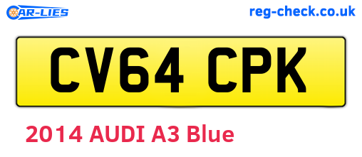 CV64CPK are the vehicle registration plates.