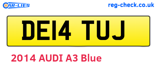 DE14TUJ are the vehicle registration plates.