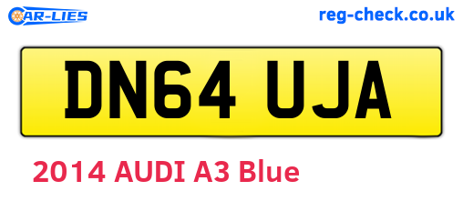 DN64UJA are the vehicle registration plates.