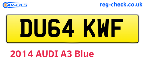 DU64KWF are the vehicle registration plates.