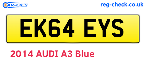 EK64EYS are the vehicle registration plates.