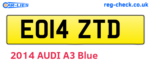 EO14ZTD are the vehicle registration plates.