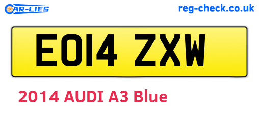 EO14ZXW are the vehicle registration plates.