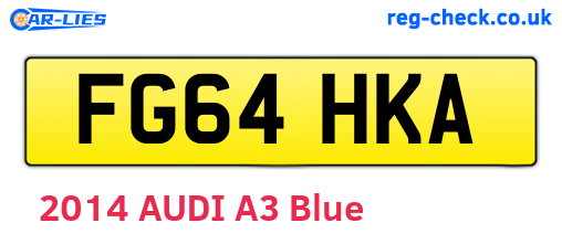 FG64HKA are the vehicle registration plates.