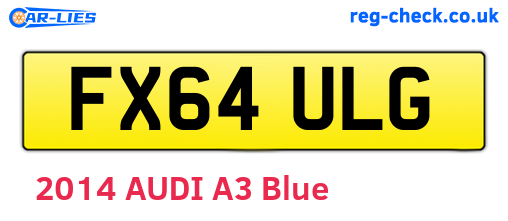 FX64ULG are the vehicle registration plates.