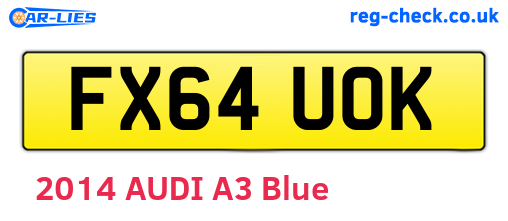 FX64UOK are the vehicle registration plates.