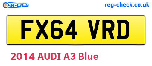 FX64VRD are the vehicle registration plates.