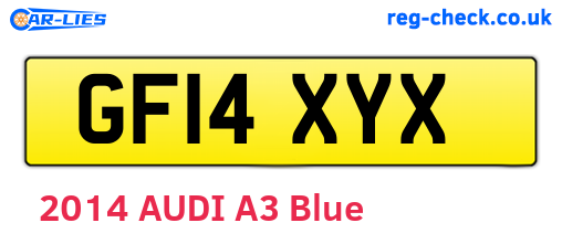 GF14XYX are the vehicle registration plates.