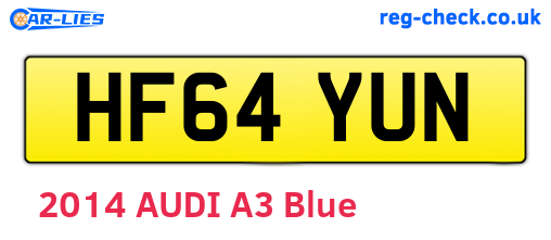 HF64YUN are the vehicle registration plates.