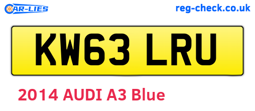 KW63LRU are the vehicle registration plates.