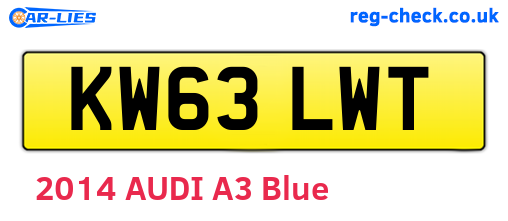 KW63LWT are the vehicle registration plates.