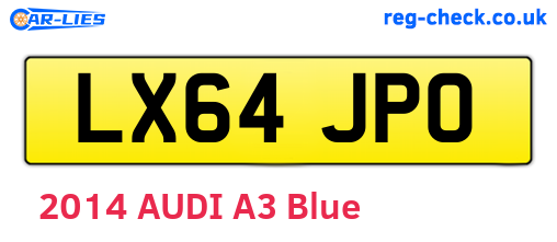 LX64JPO are the vehicle registration plates.
