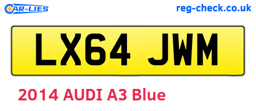 LX64JWM are the vehicle registration plates.