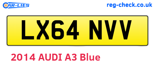 LX64NVV are the vehicle registration plates.