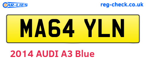 MA64YLN are the vehicle registration plates.