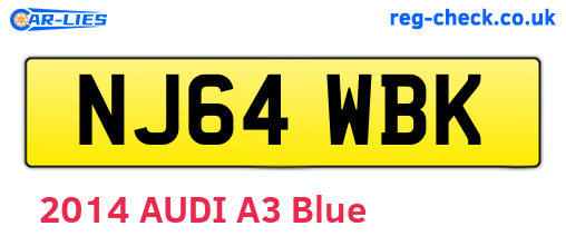 NJ64WBK are the vehicle registration plates.