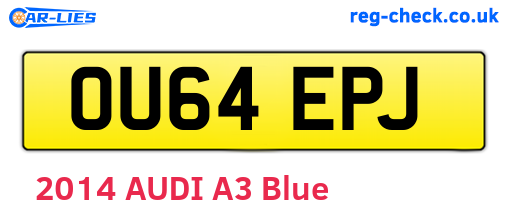 OU64EPJ are the vehicle registration plates.