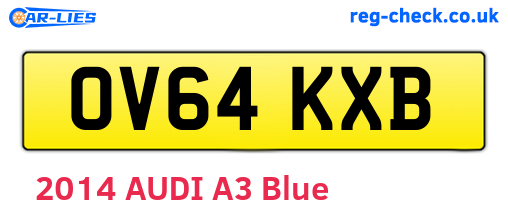 OV64KXB are the vehicle registration plates.