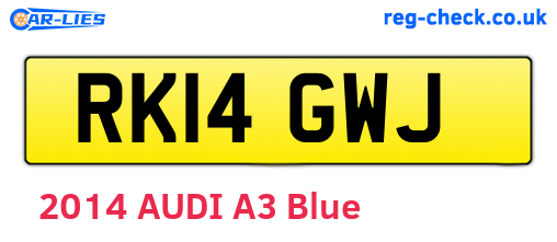 RK14GWJ are the vehicle registration plates.